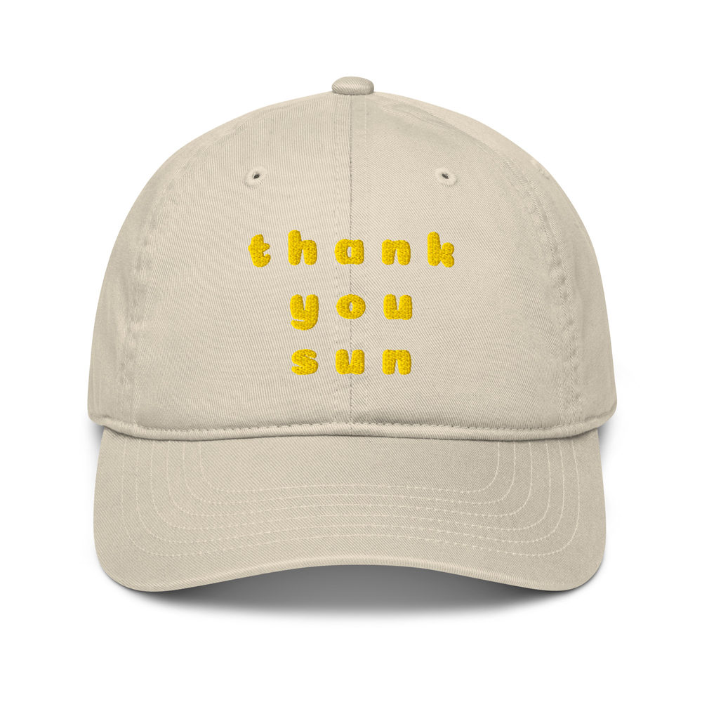 organic thank you sun hat in stone